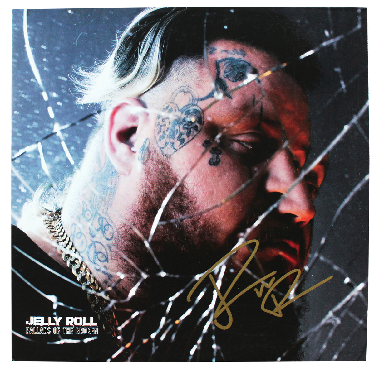 Jelly Roll Authentic Signed Ballads of the Broken Album Cover W/ Vinyl BAS
