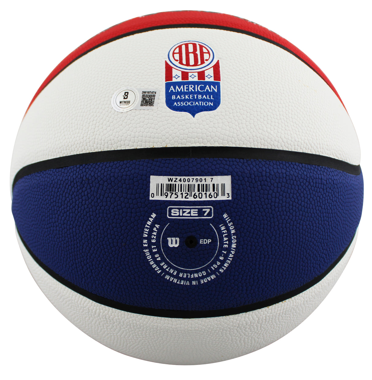 76ers Julius "Dr. J" Erving Authentic Signed ABA Basketball w/ Case BAS Wit 2