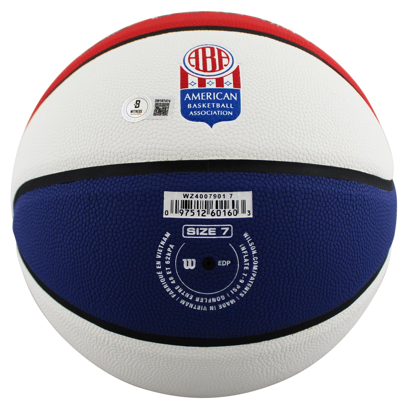 76ers Julius "Dr. J" Erving Authentic Signed ABA Basketball w/ Case BAS Wit 2