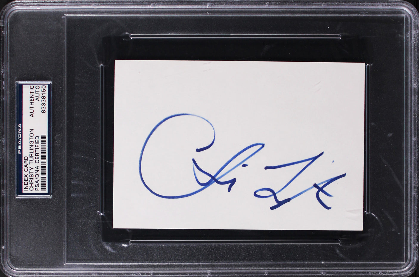 Christy Turlington Super Model Authentic Signed 4x6 Index Card PSA/DNA Slabbed
