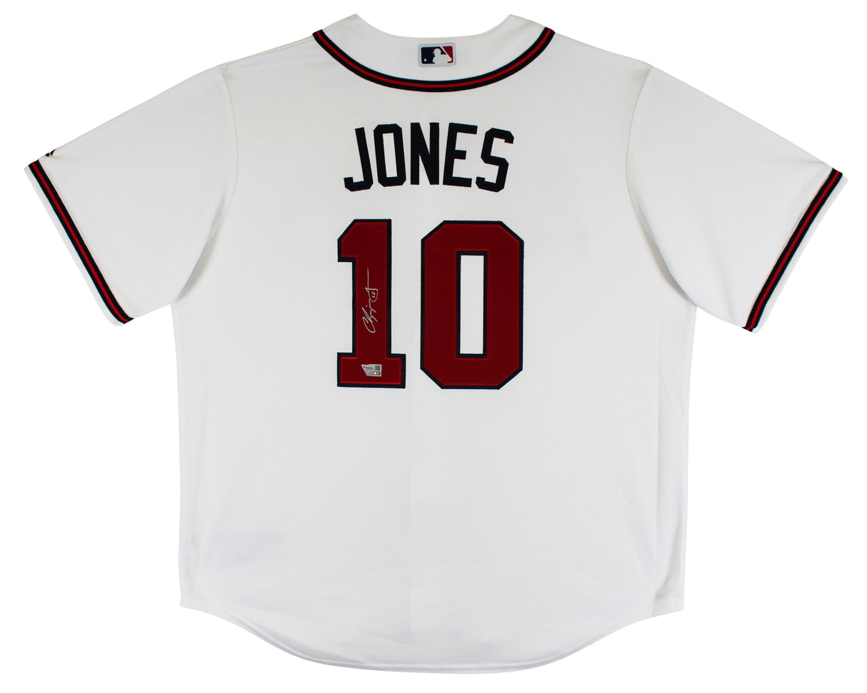Braves Chipper Jones Authentic Signed White Majestic Cool Base Jersey Fanatics