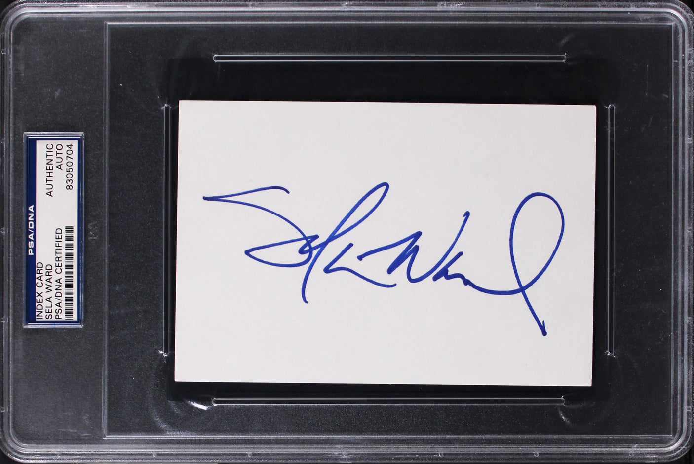 Sela Ward Sisters Authentic Signed 4x6 Index Card PSA/DNA Slabbed