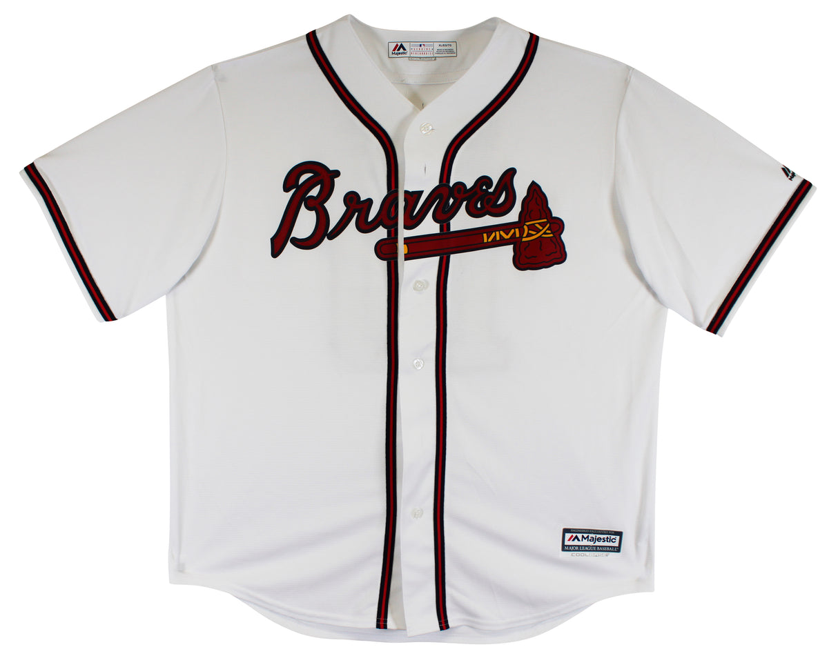 Braves Chipper Jones Authentic Signed White Majestic Cool Base Jersey Fanatics