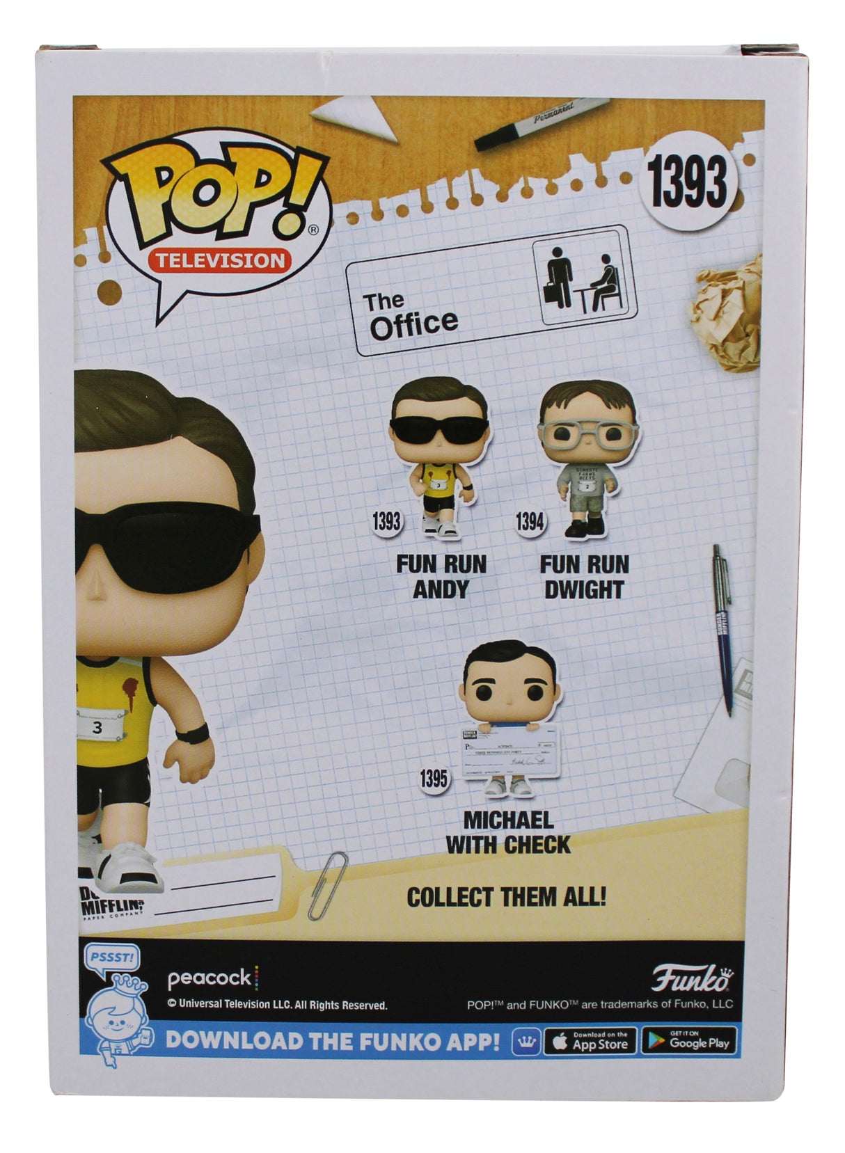 Ed Helms The Office Signed Fun Run Andy #1393 Funko Pop Vinyl Figure PSA/DNA
