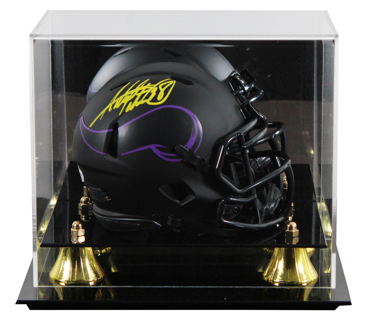 Vikings Adrian Peterson Signed Eclipse Speed Mini Helmet W/ Case BAS Witnessed