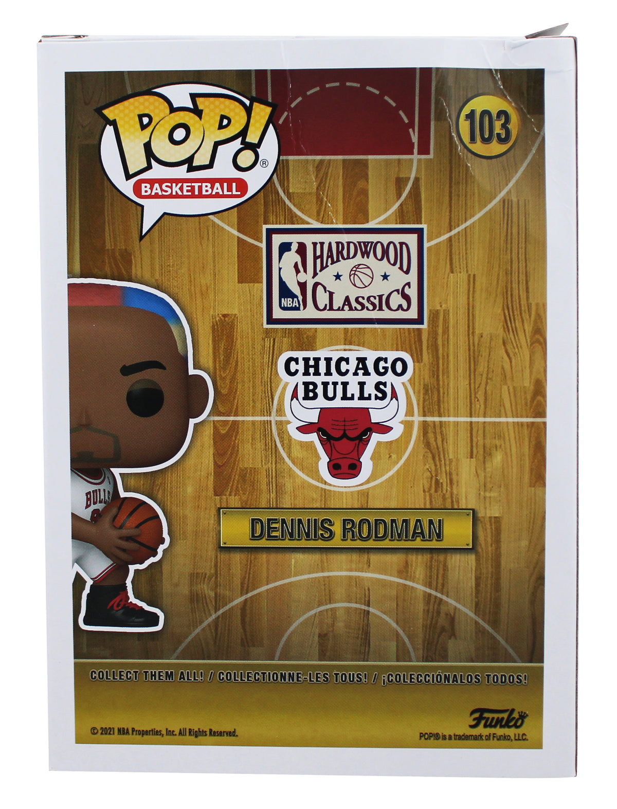 Bulls Dennis Rodman Signed #103 Funko Pop Vinyl Figure BAS Witnessed #4W113576