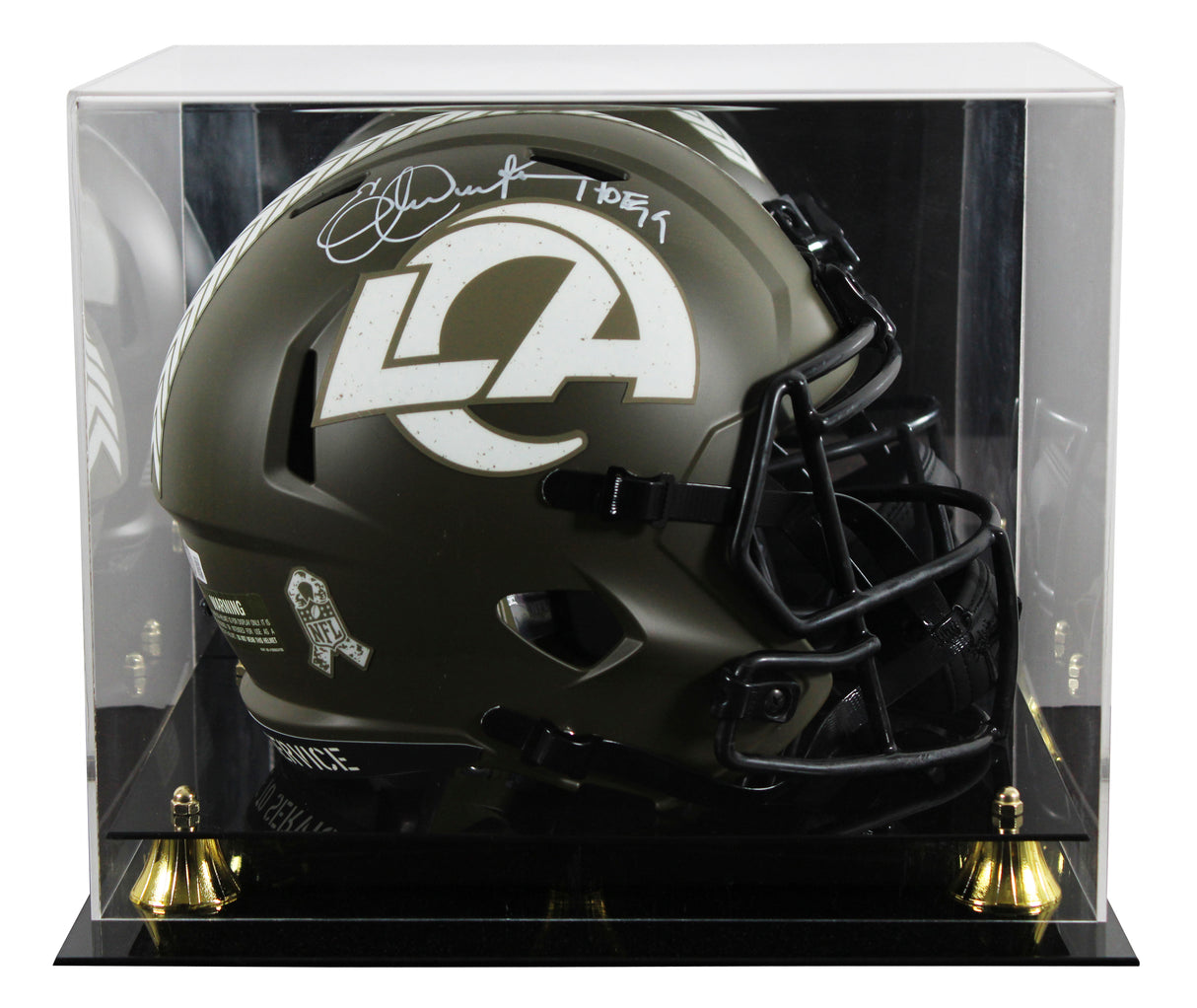 Rams Eric Dickerson "HOF 99" Signed STS F/S Speed Rep Helmet W/ Case BAS Witness