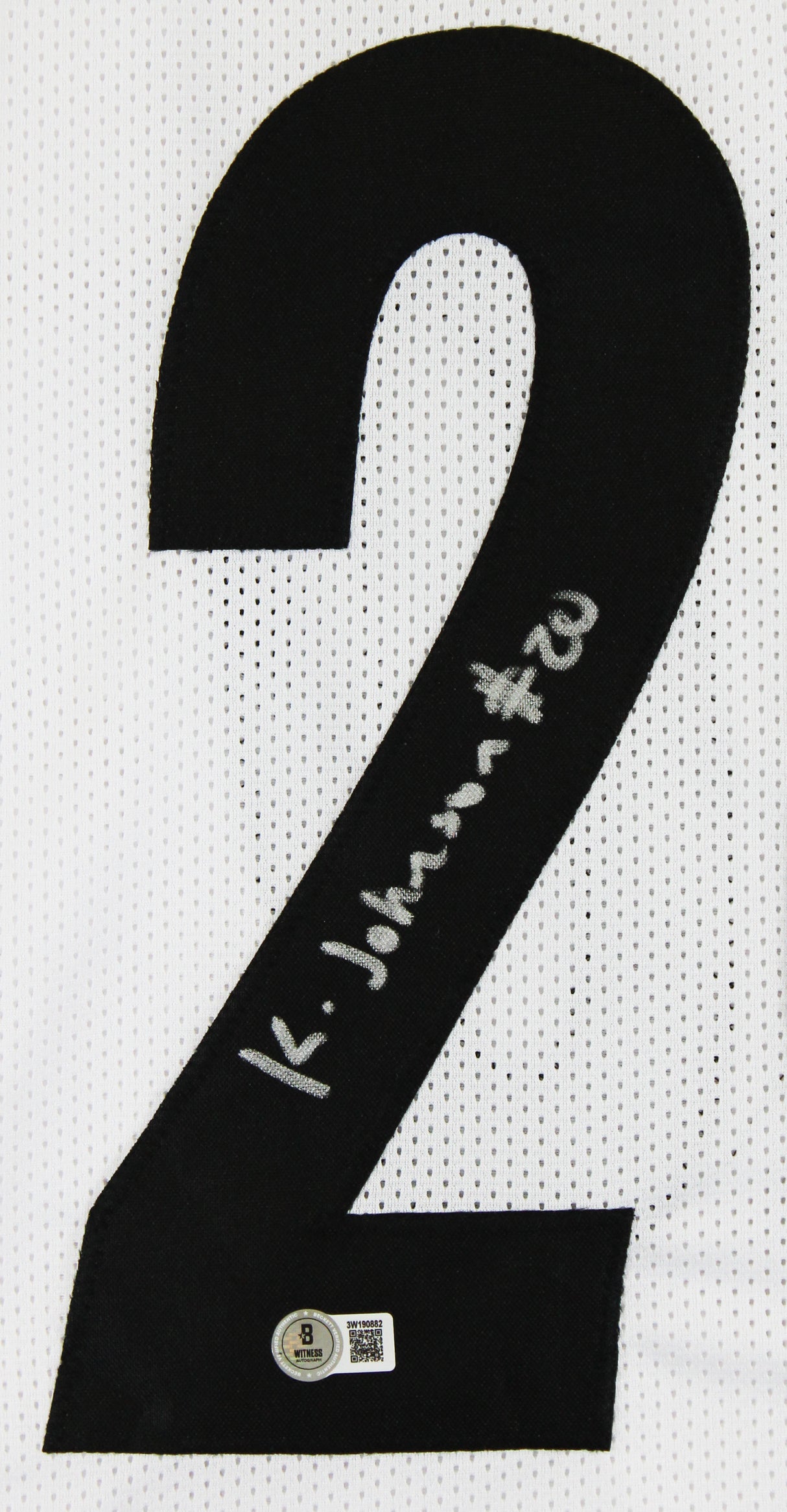 Kaleb Johnson Authentic Signed White Pro Style Jersey Autographed BAS Witness 2
