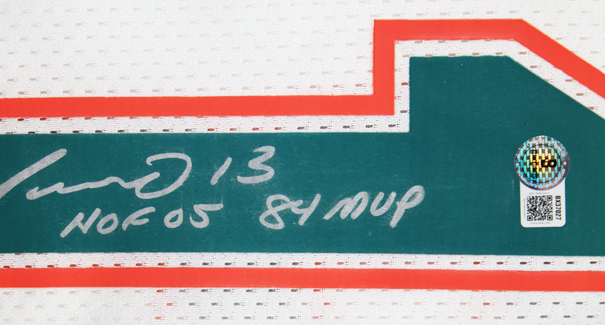 Dolphins Dan Marino "HOF, 84 MVP" Signed White 1990 TB M&N Jersey BAS #BX37027