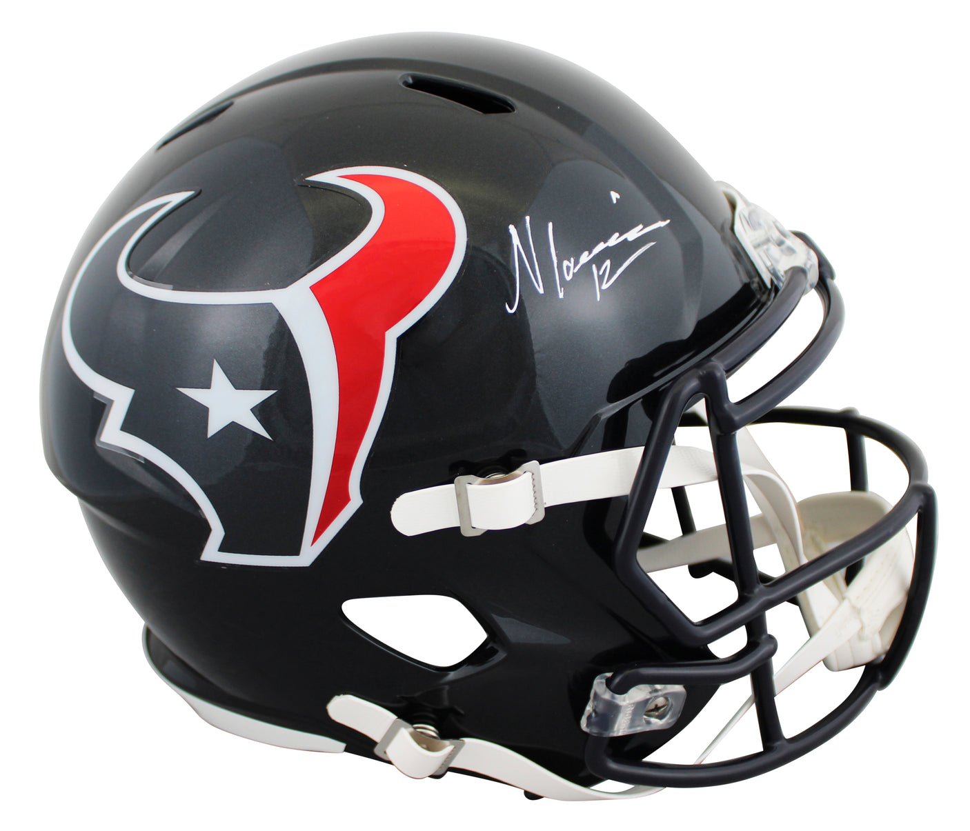 Texans Nico Collins Authentic Signed Full Size Speed Rep Helmet BAS Witnessed 1