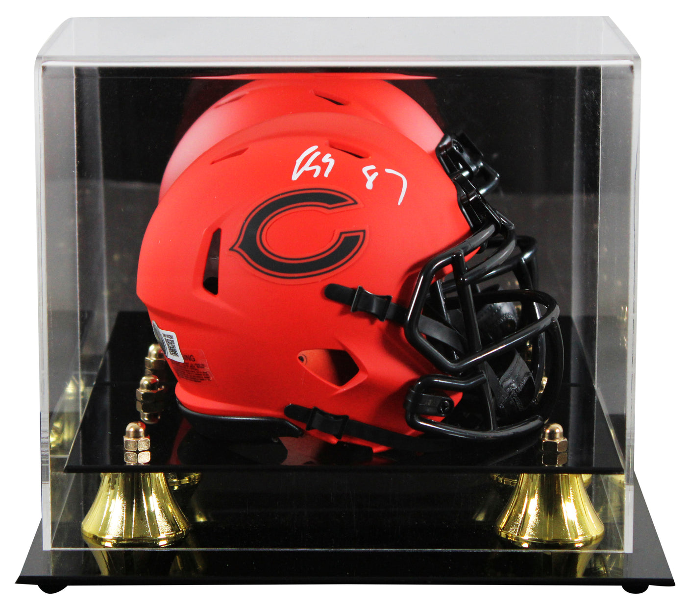 Bears Luther Burden III Signed Rave Speed Mini Helmet W/ Case BAS Witnessed