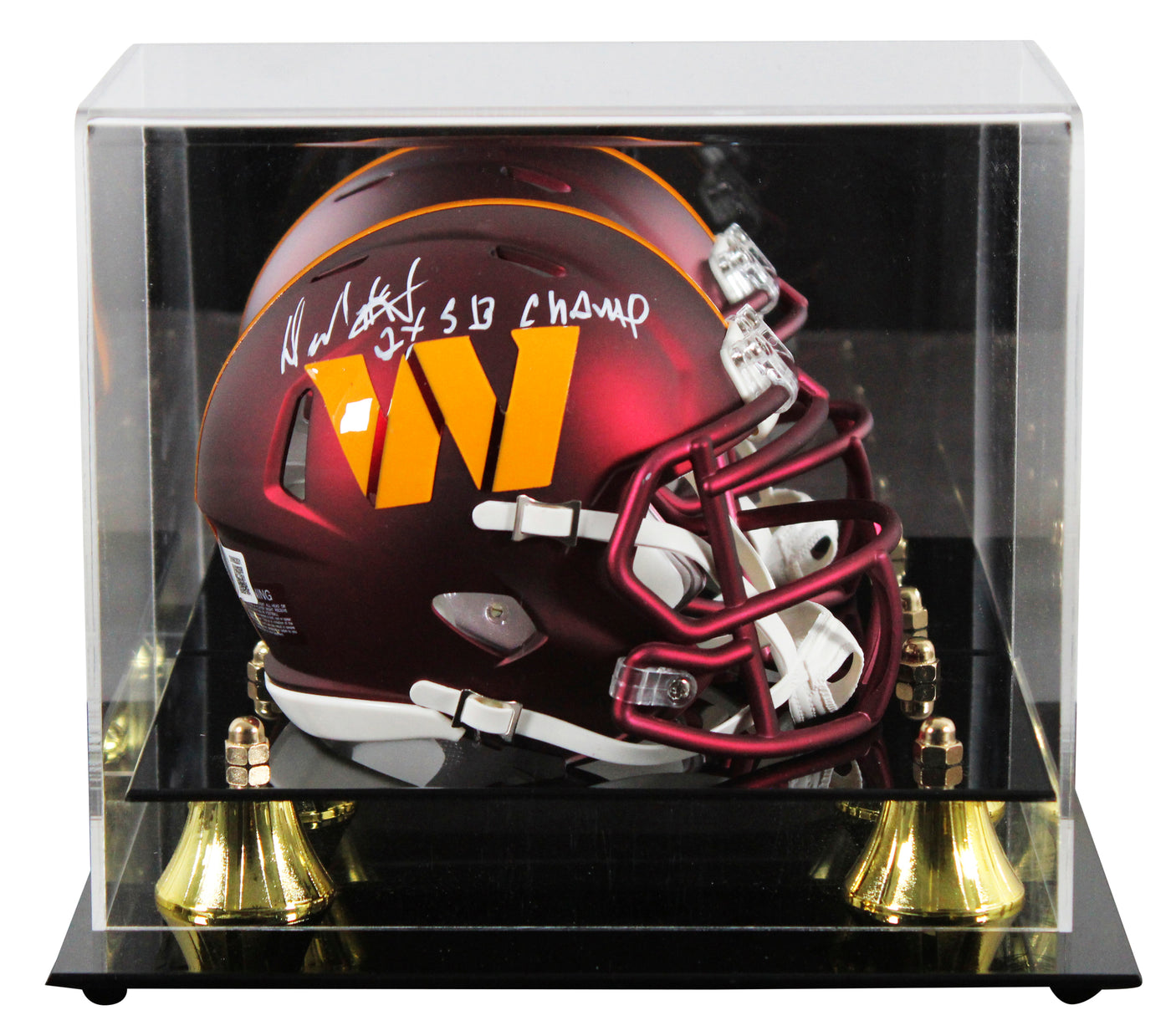 Commanders Dexter Manley "2x SB Champ" Signed Speed Mini Helmet W/ Case BAS Wit