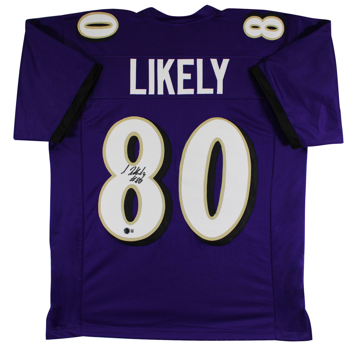 Isaiah Likely Authentic Signed Purple Pro Style Jersey Autographed BAS Witnessed