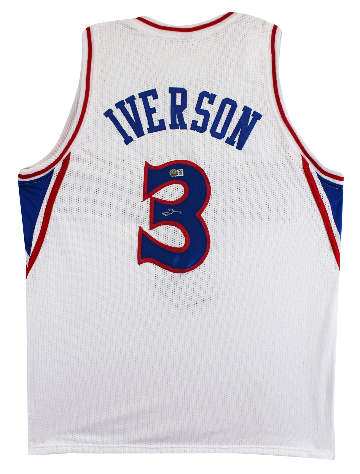 Allen Iverson Authentic Signed White Pro Style Jersey Autographed BAS 2