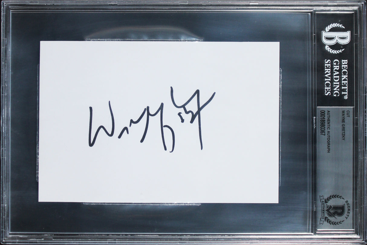 Oilers Wayne Gretzky Authentic Signed 4x6 Index Card Autographed BAS Slabbed 6