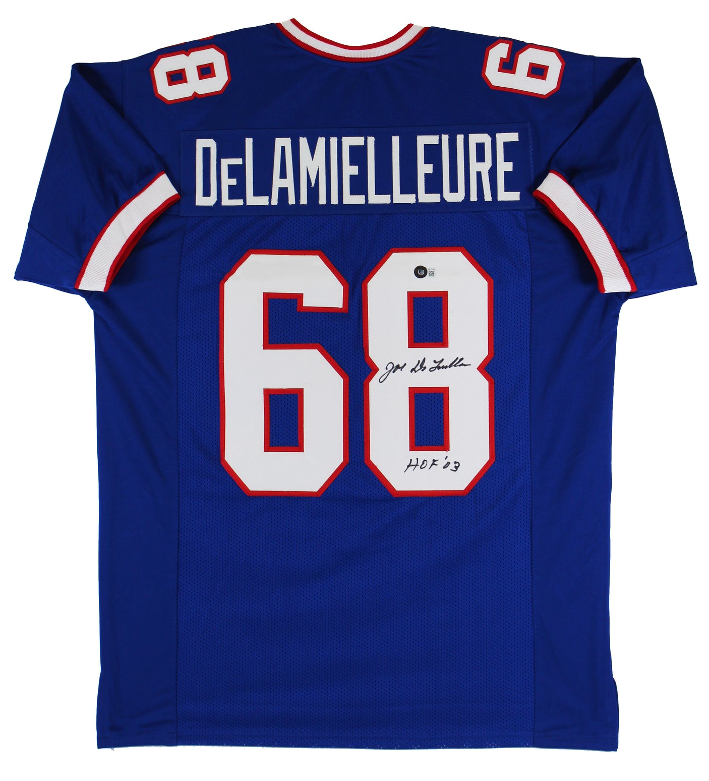Joe DeLamielleure "HOF 03" Authentic Signed Blue Pro Style Jersey BAS Witnessed