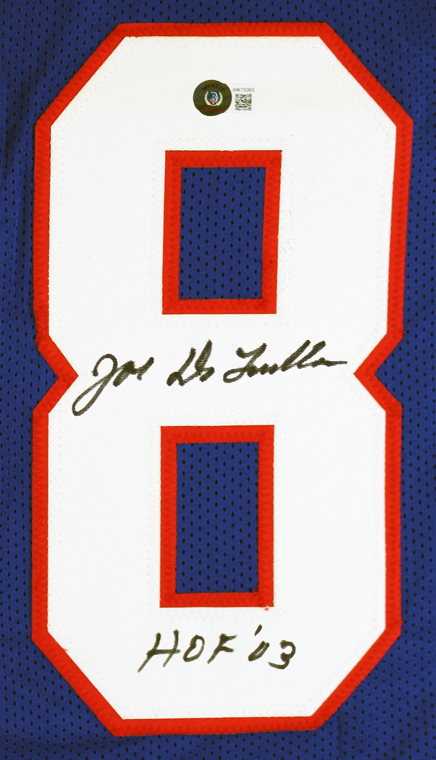 Joe DeLamielleure "HOF 03" Authentic Signed Blue Pro Style Jersey BAS Witnessed