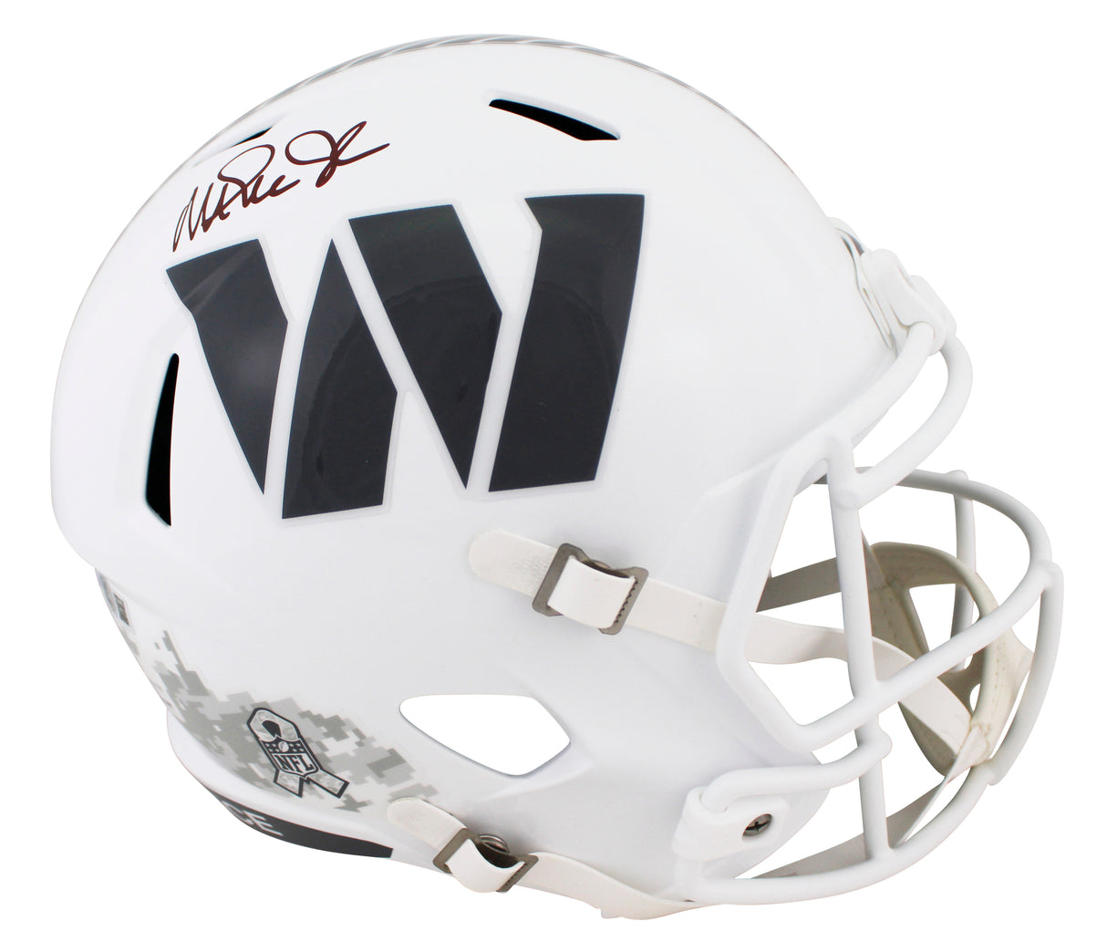Commanders Magic Johnson Signed STS III F/S Speed Rep Helmet w/ Maroon Sig BAS W