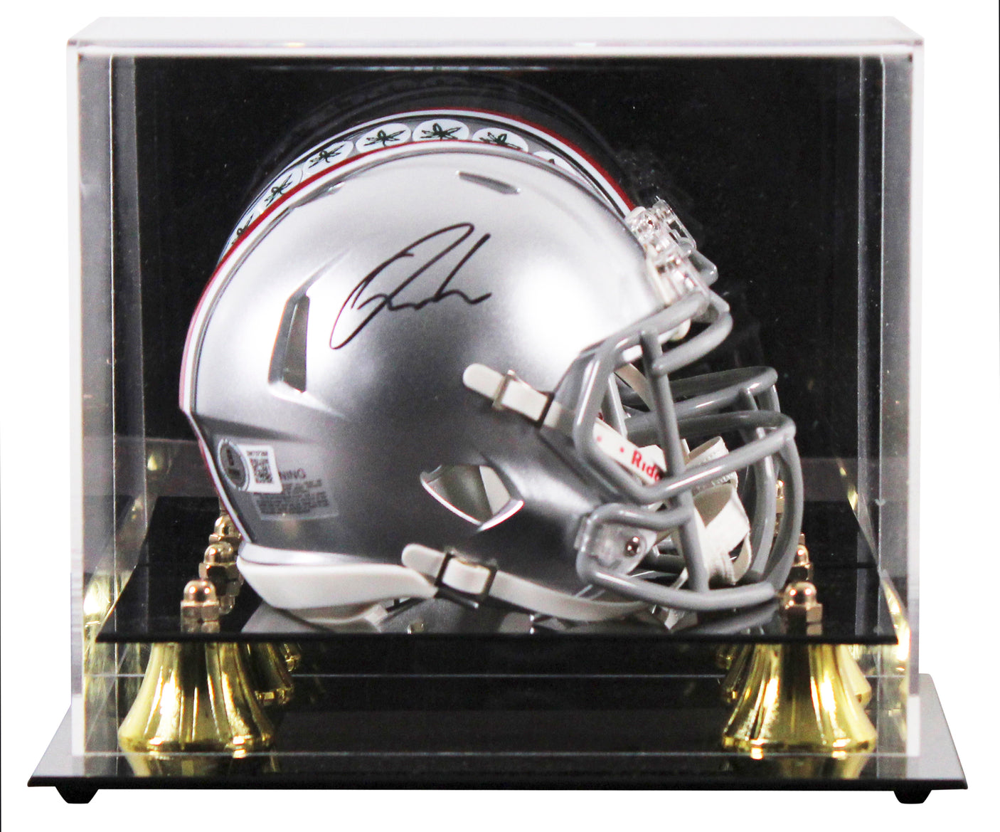 Ohio State Quinshon Judkins Signed Speed Mini Helmet W/ Case BAS Witnessed