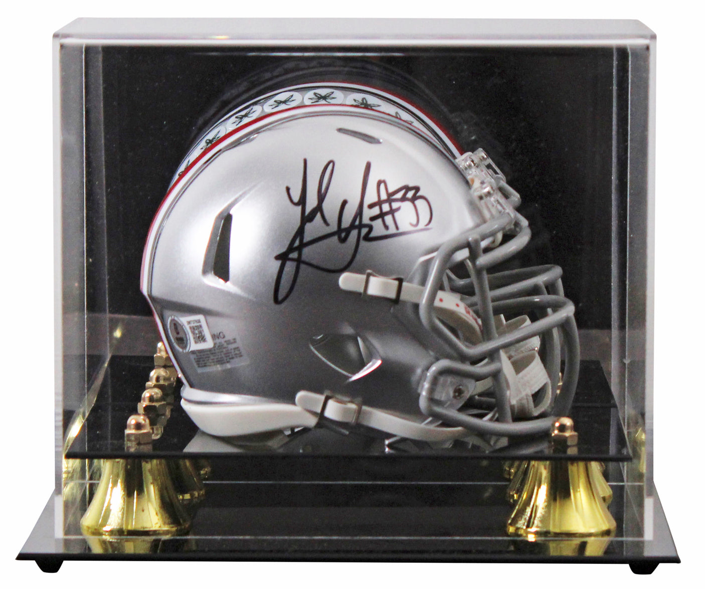 Ohio State Jack Sawyer Authentic Signed Speed Mini Helmet W/ Case BAS Witnessed