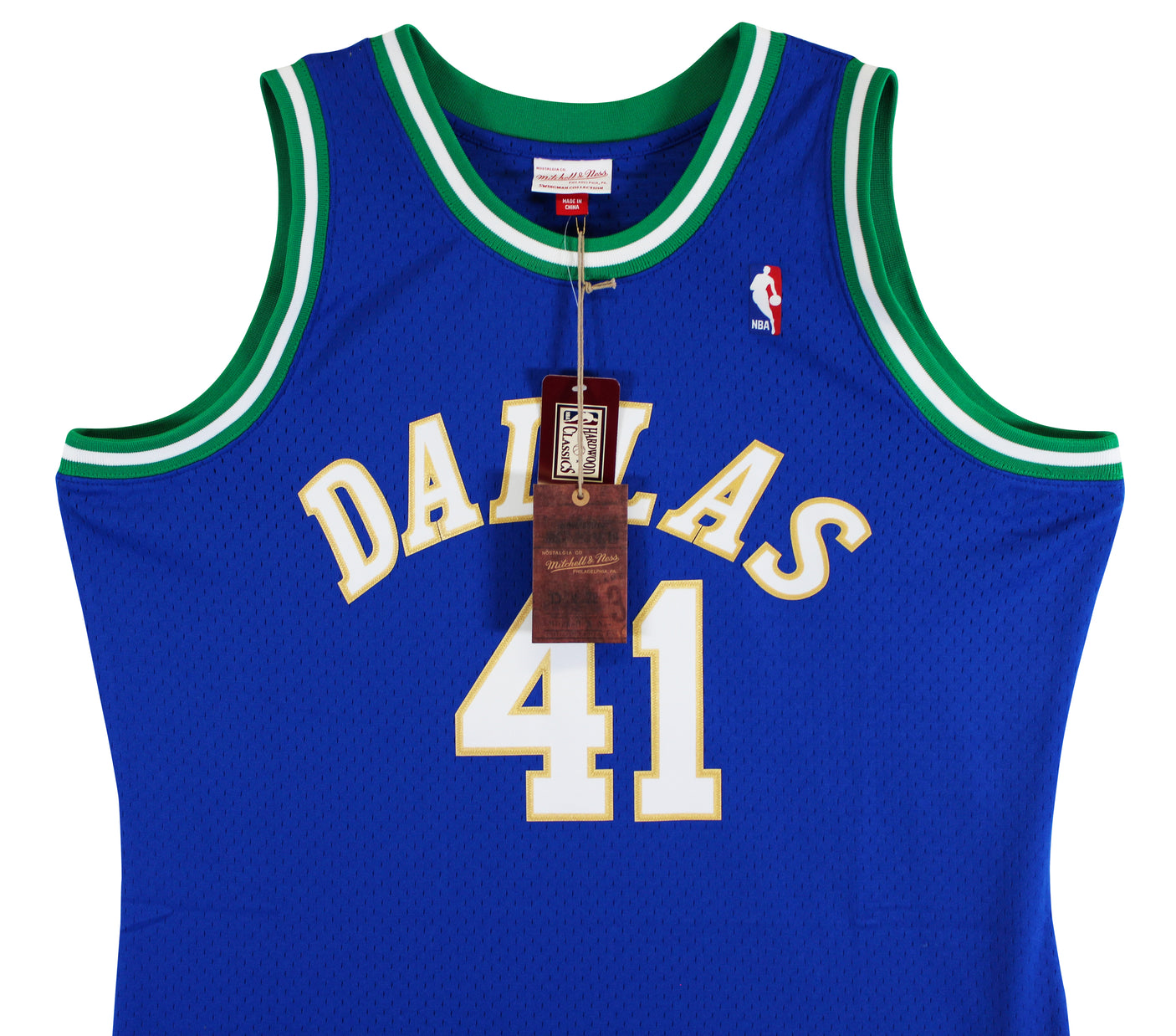 Mavericks Dirk Nowitzki Signed Blue M&N 98-19 HWC Swingman Jersey BAS #BS78002