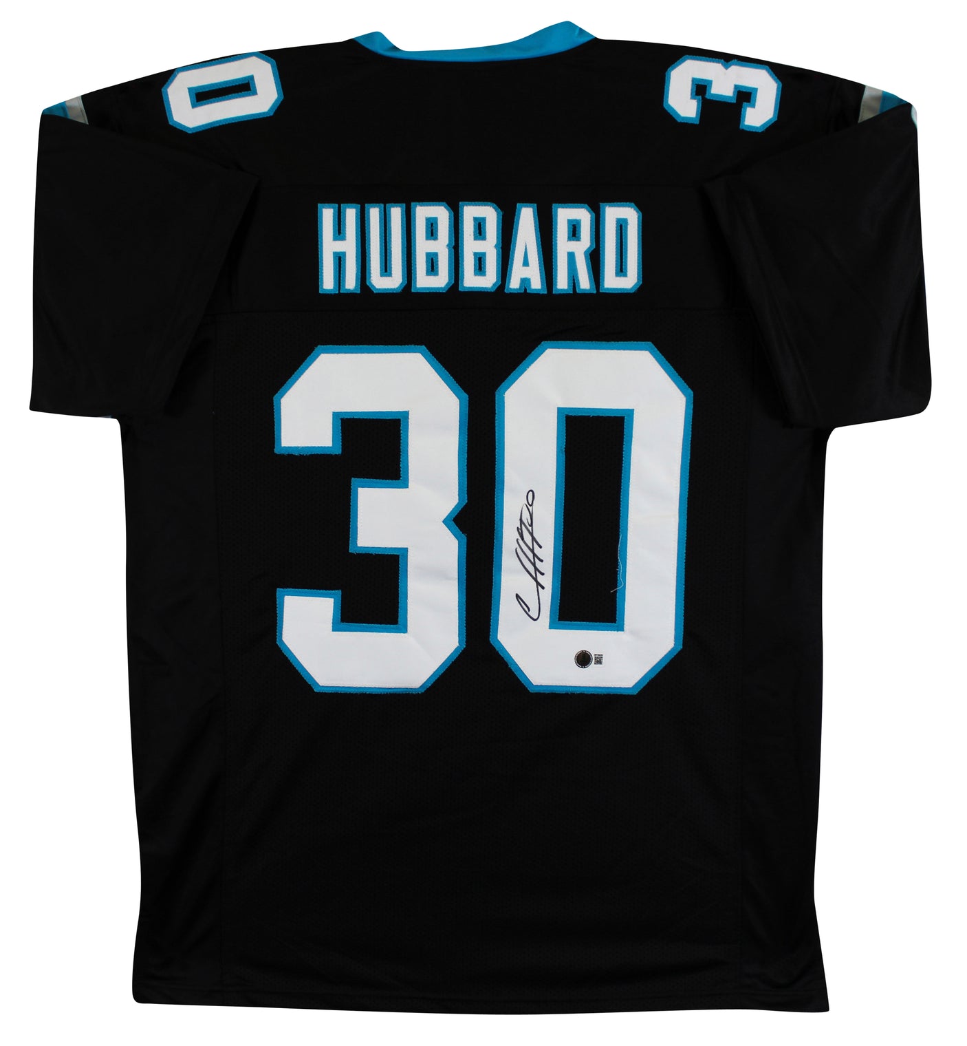 Chuba Hubbard Authentic Signed Black Pro Style Jersey Autographed BAS Witnessed