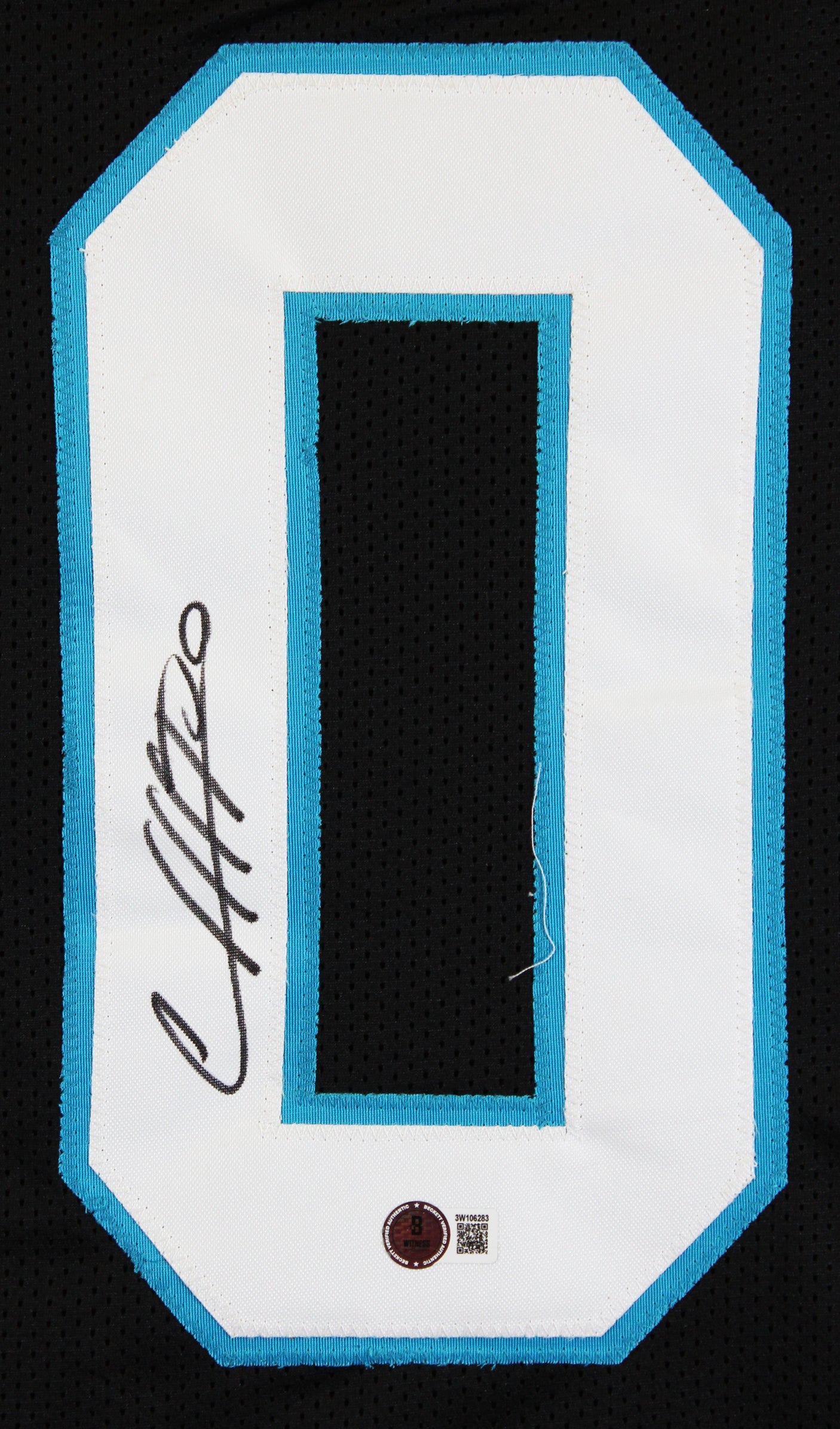 Chuba Hubbard Authentic Signed Black Pro Style Jersey Autographed BAS Witnessed