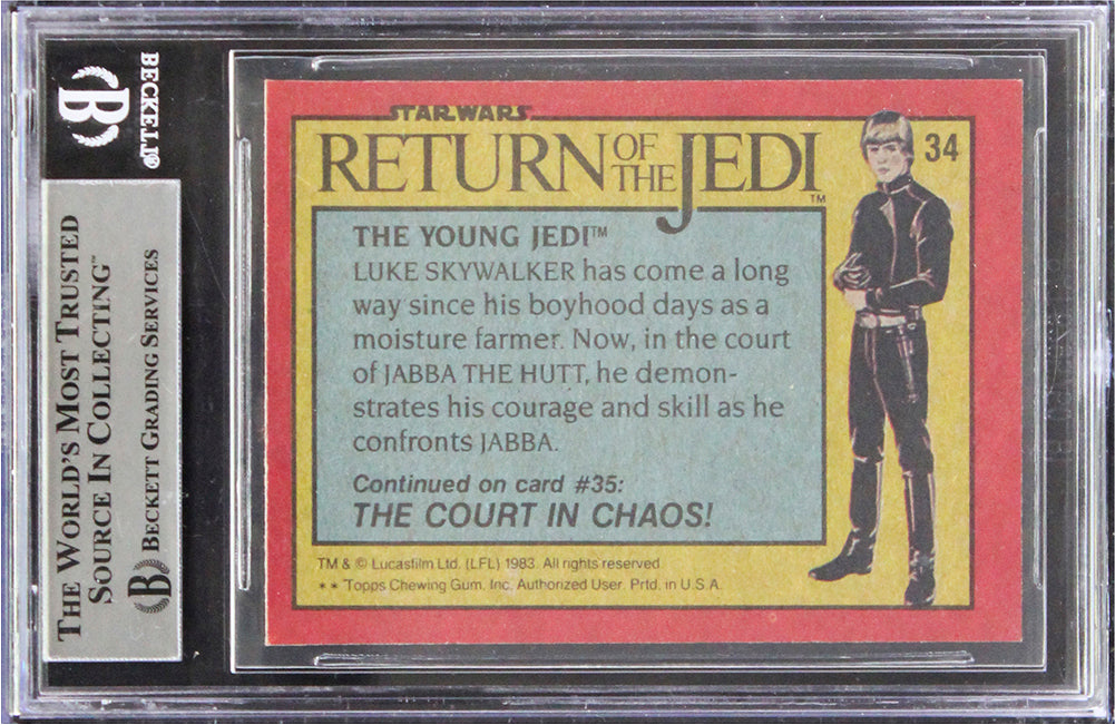 Michael Stevens Signed 1983 Topps Star Wars Return Of The Jedi #34 Card BAS Slab