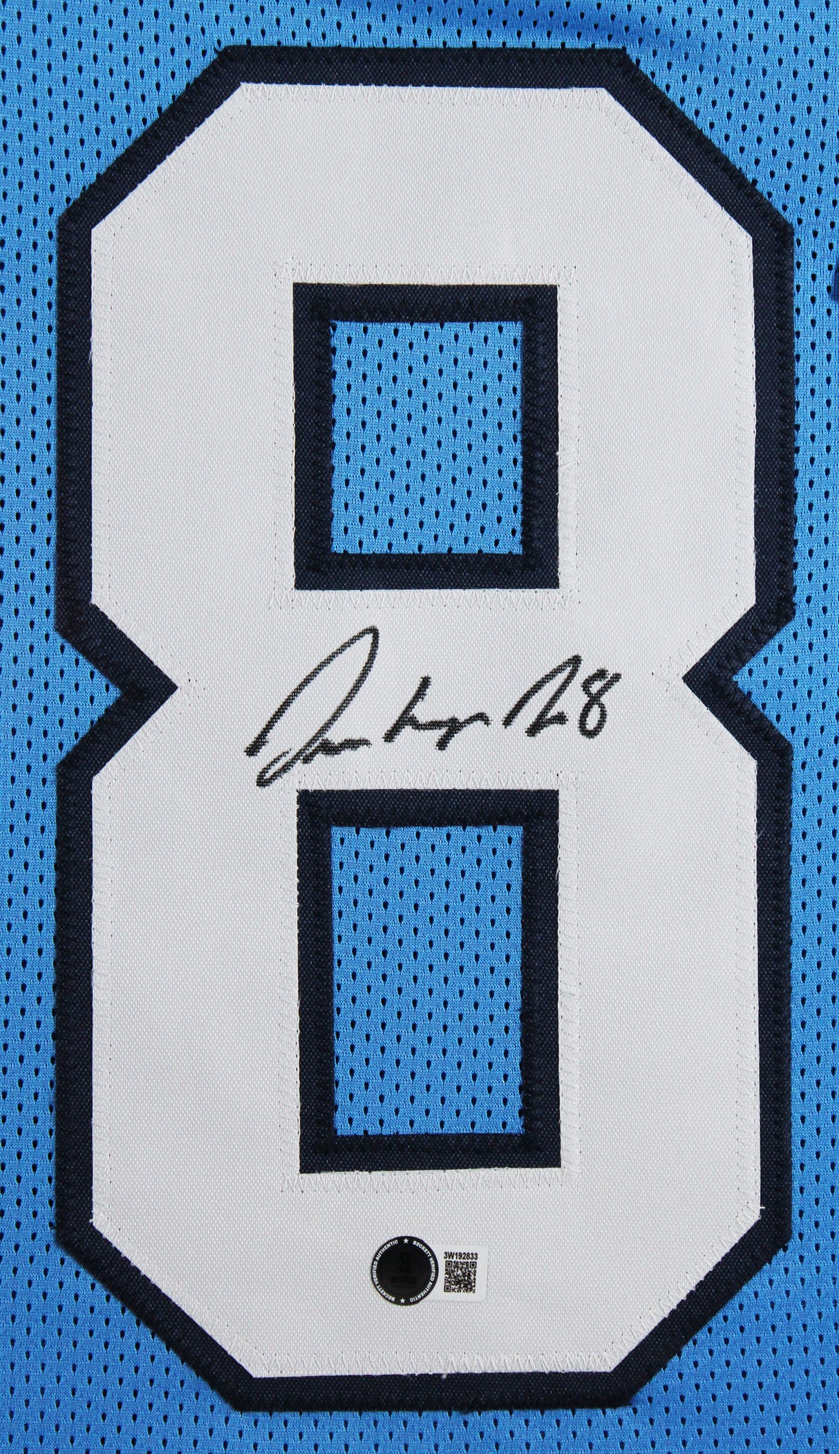UNC Omarion Hampton Signed Carolina Blue Pro Style Framed Jersey BAS Witnessed