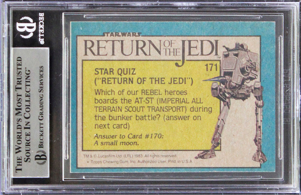 John Schoonraad Signed 1983 Topps Star Wars ROTJ #171 Card BAS Slabbed 1