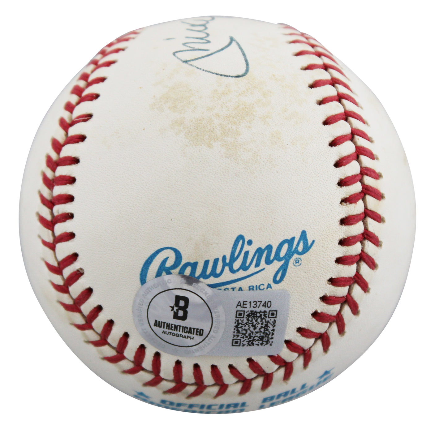 Yankees Mickey Mantle Authentic Signed Bobby Brown OAL Baseball BAS #AE13740