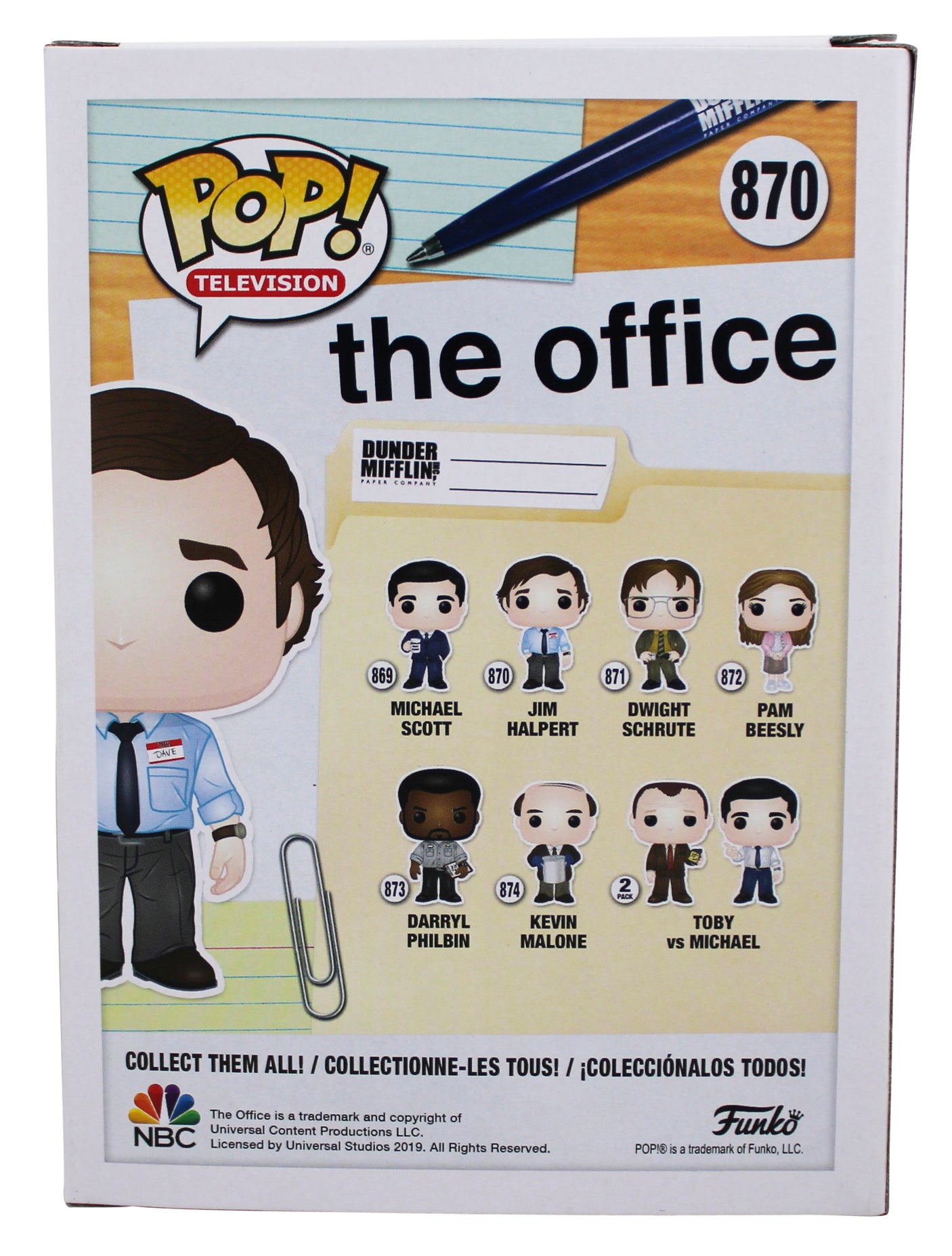 John Krasinski The Office Signed #870 Jim Halpert Funko Pop Vinyl Figure BAS