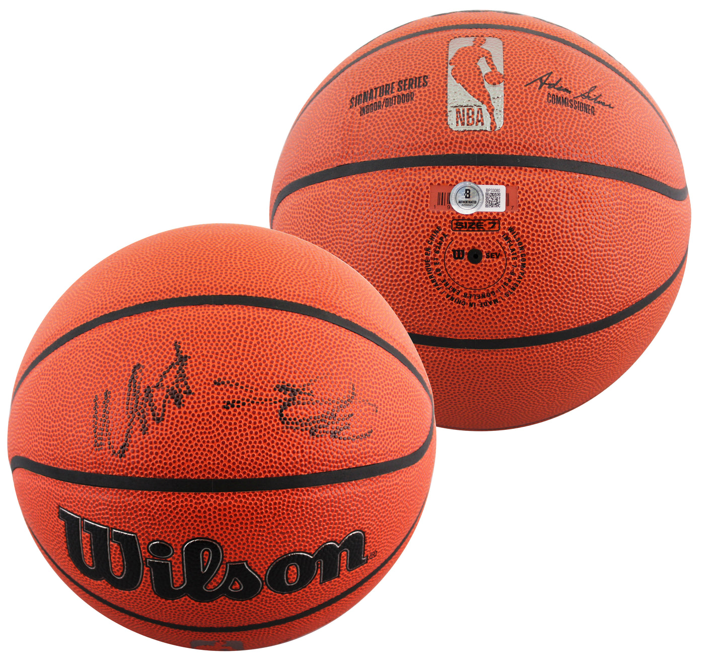 De'Aaron Fox & Malik Monk Authentic Signed Spalding Basketball BAS #BP33080