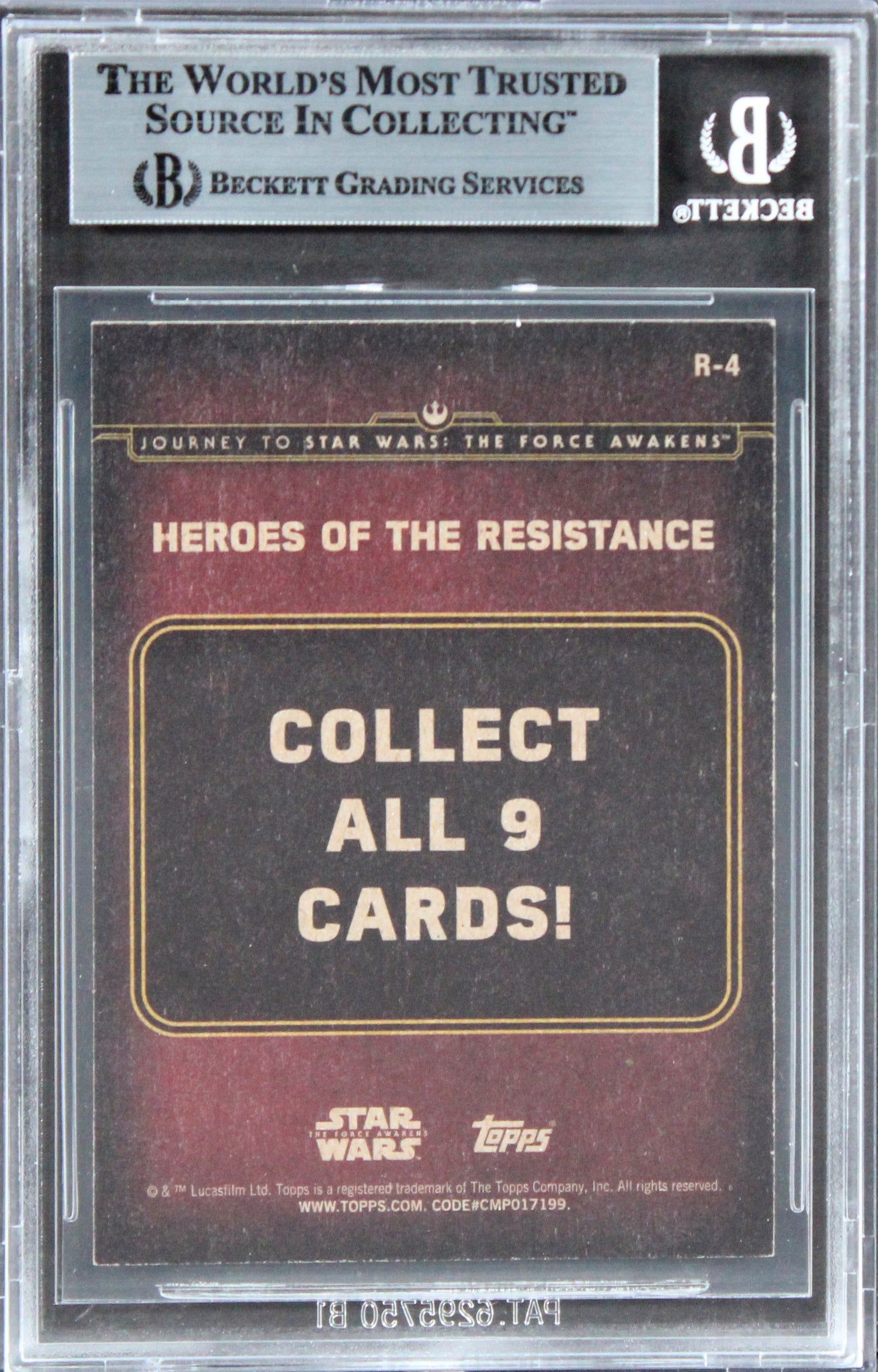 J.J. Abrams Signed 2015 Topps Star Wars Journey TTF Awakens #R4 Card BAS Slab