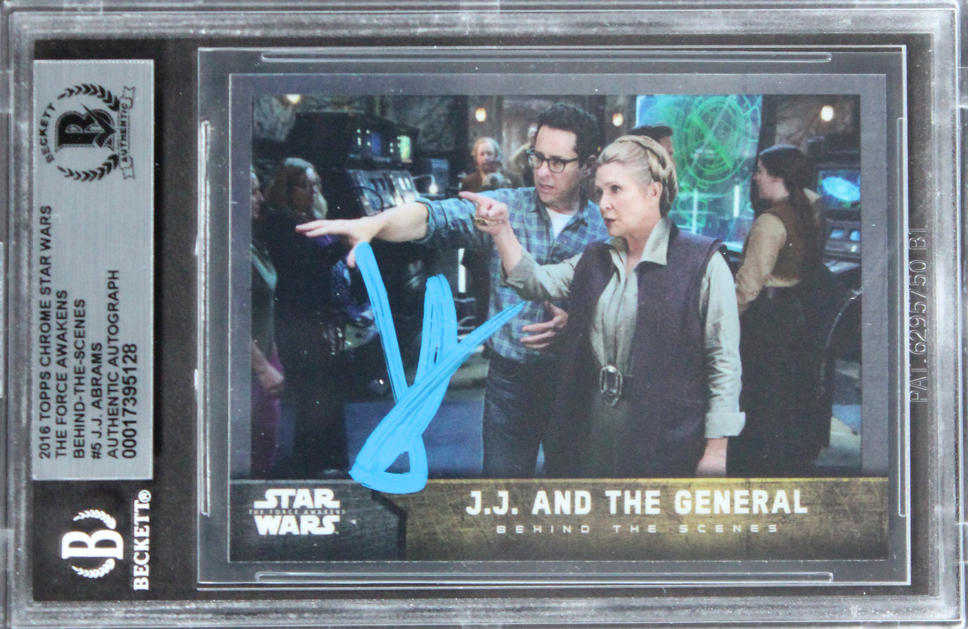 J.J. Abrams Signed 2016 Topps Chrome SW The Force Awakens BTS #5 Card BAS Slab