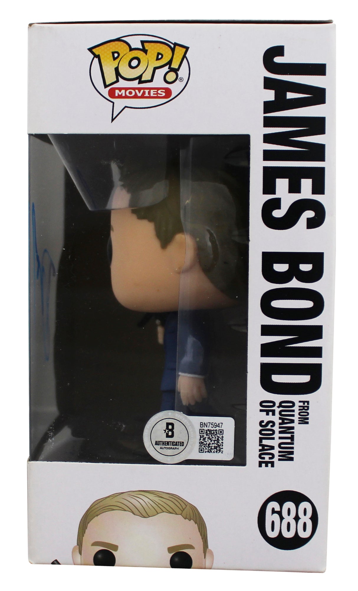 Daniel Craig James Bond 007 Signed James Bond #688 Funko Pop Figure BAS #BN75947