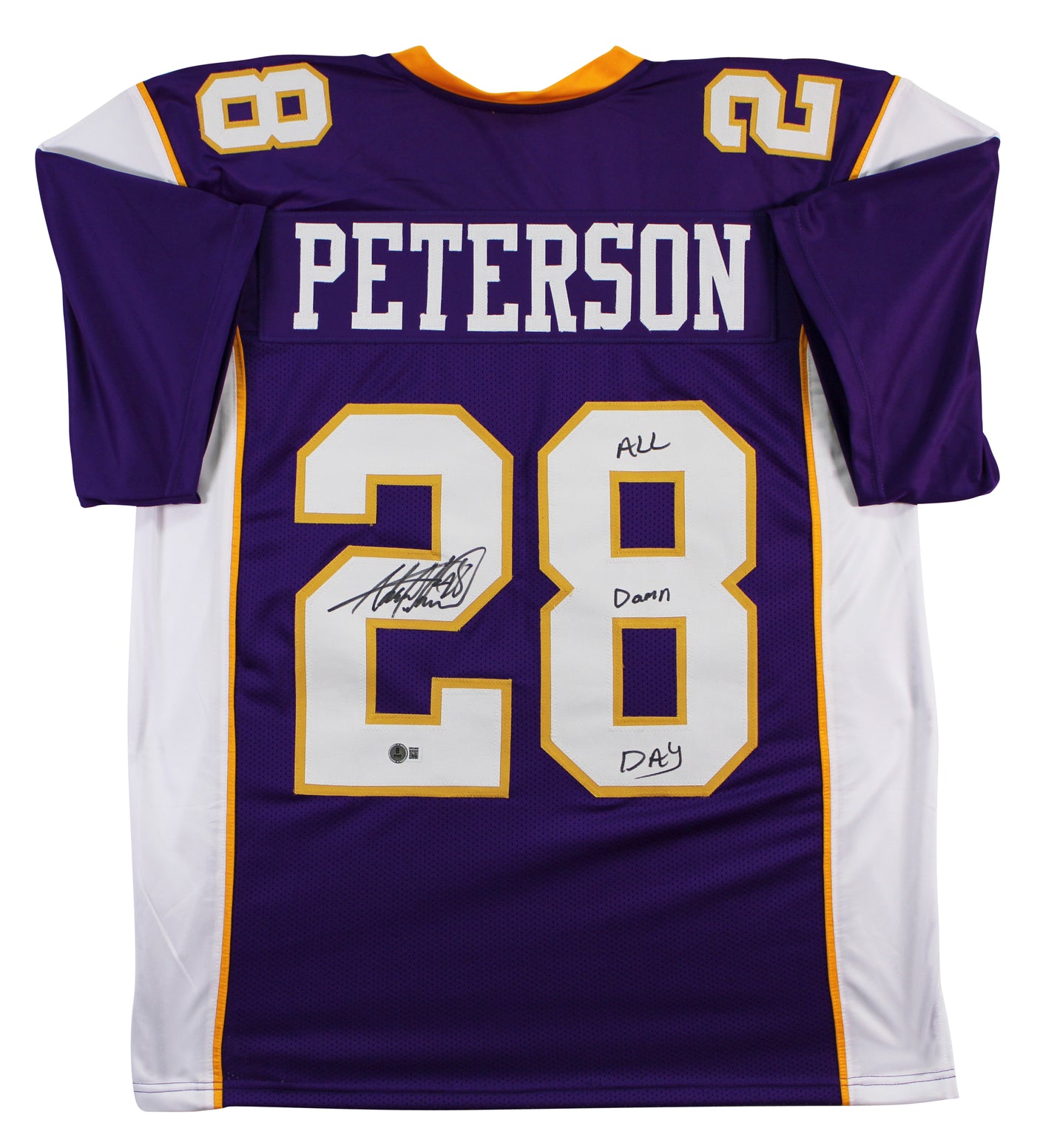 Adrian Peterson "All Damn Day" Signed Purple Pro Style Jersey BAS Witnessed