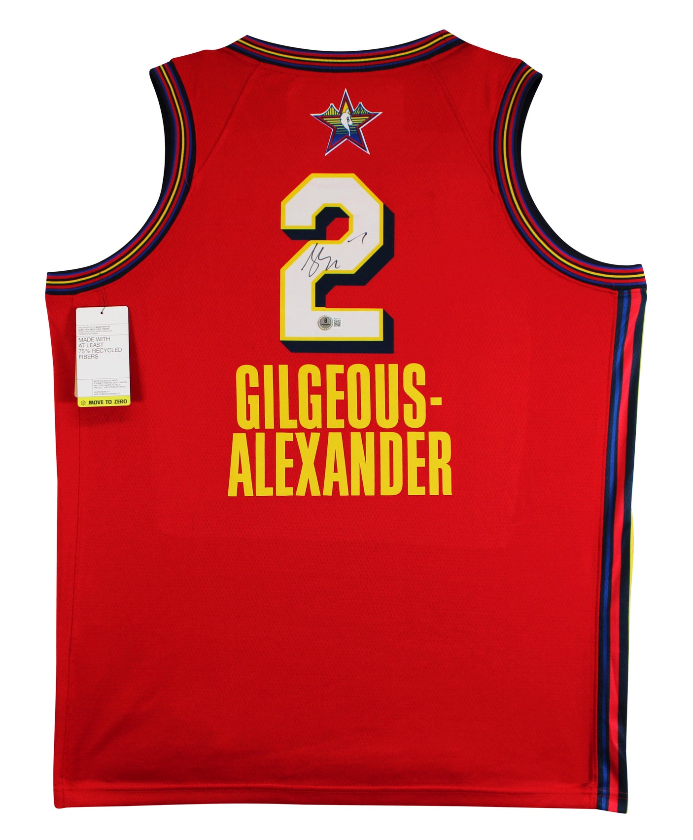 Thunder Shai Gilgeous-Alexander Signed Red ASG Nike Jordan Swingman Jersey BAS
