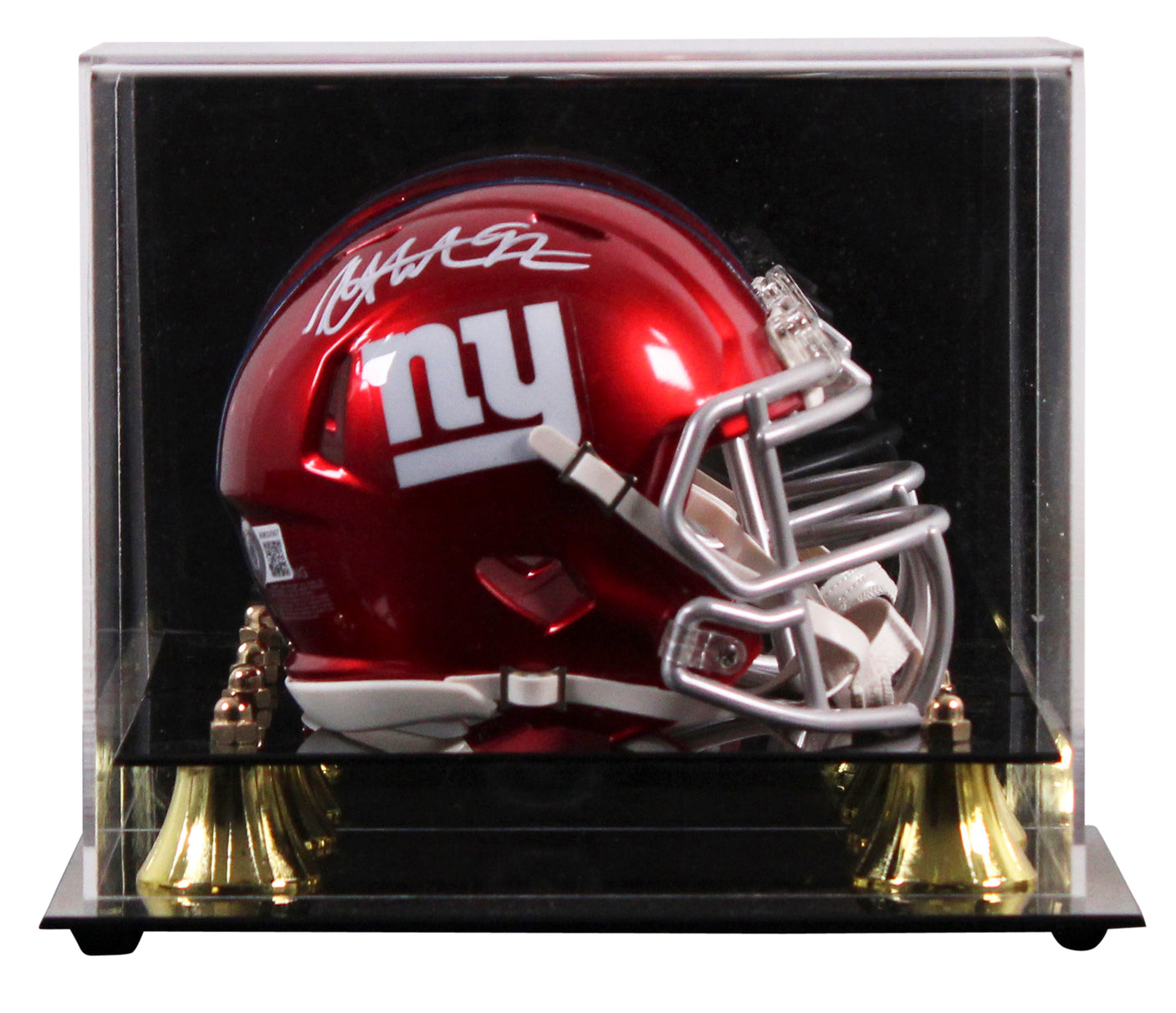 Giants Michael Strahan Signed Flash Speed Mini Helmet W/ Case BAS Witnessed