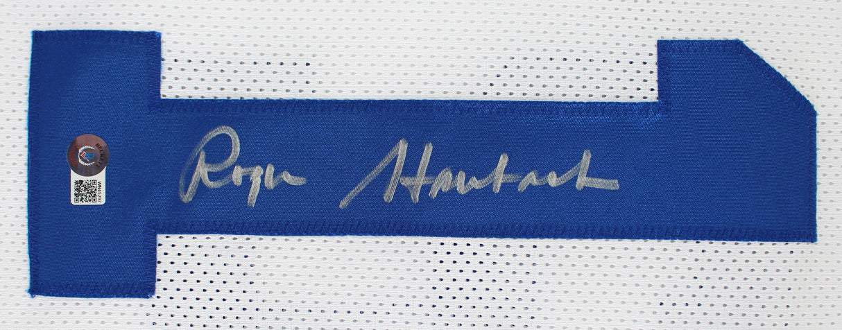 Roger Staubach Authentic Signed White Pro Style Framed Jersey BAS Witnessed