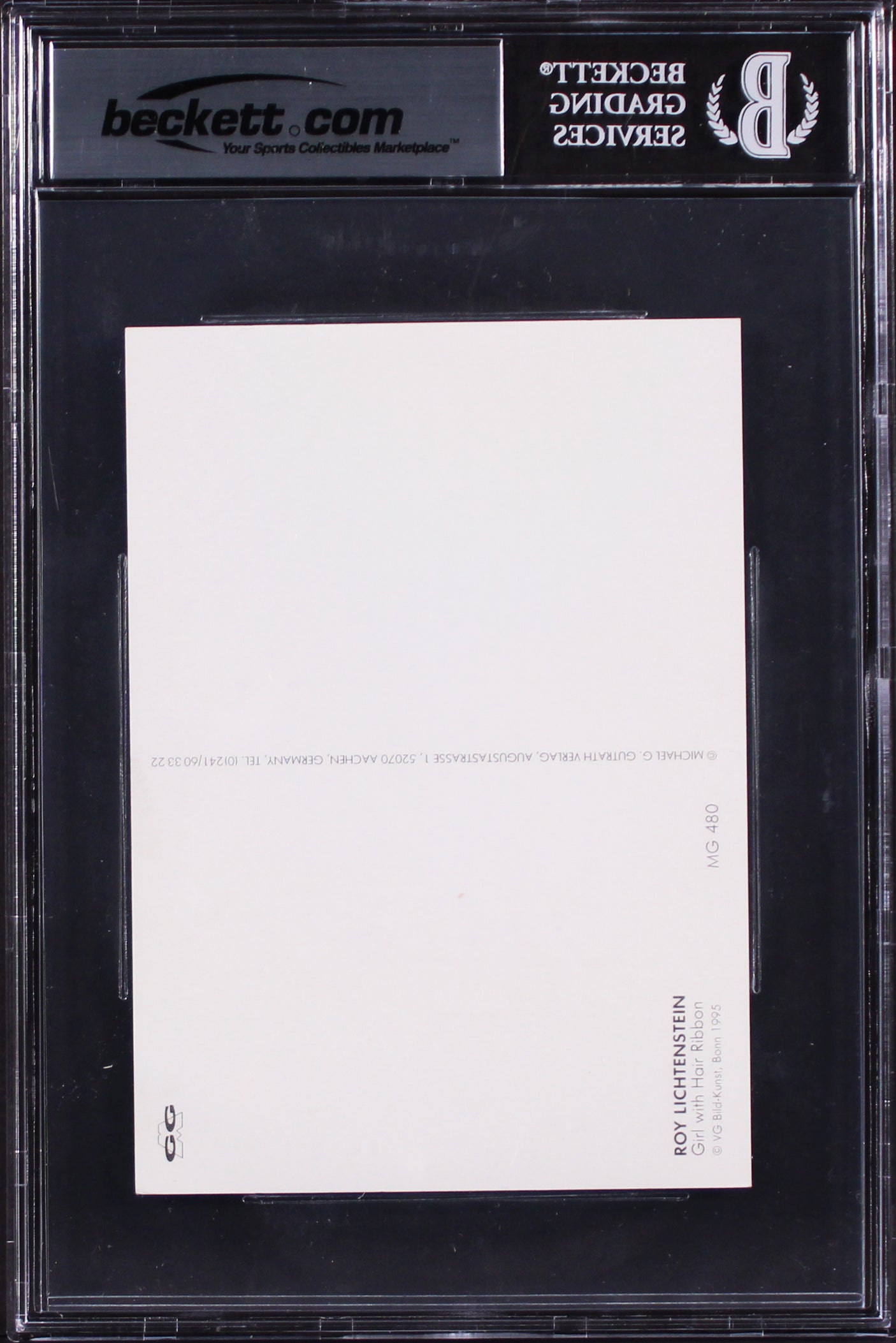 Roy Lichtenstein Authentic Signed 4x6 Girl With Ribbon Hair Postcard BAS Slabbed