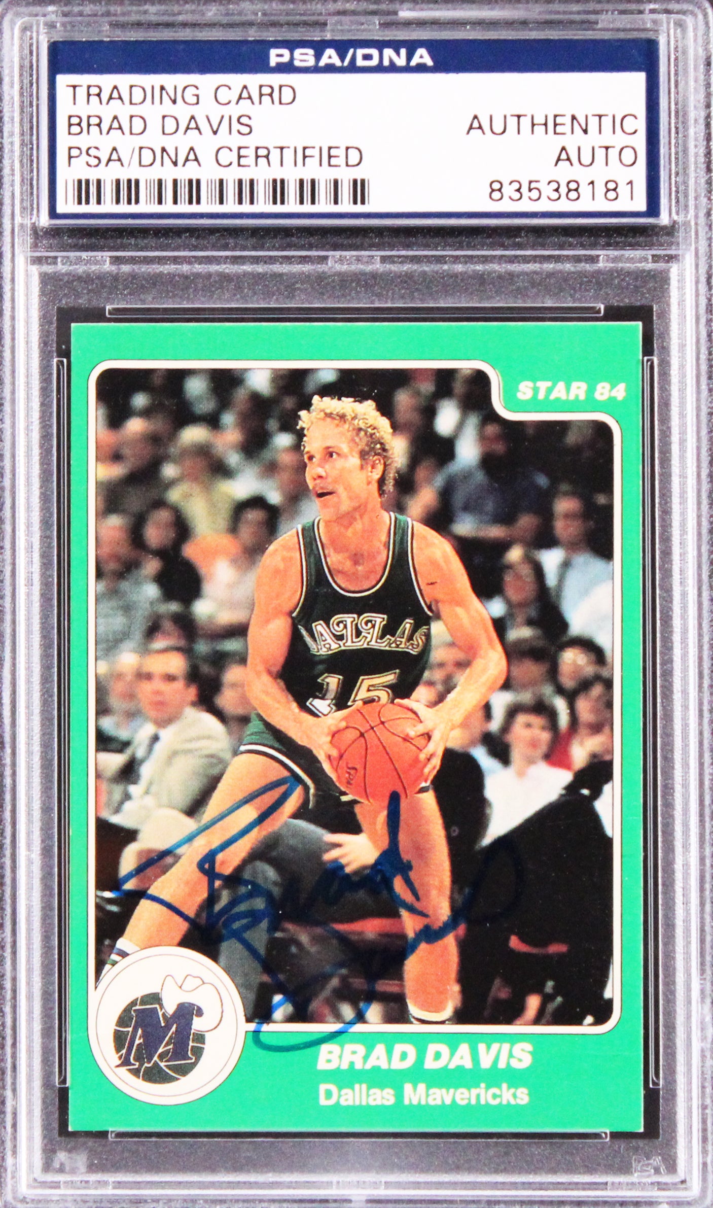 Mavericks Brad Davis Authentic Signed 1984 Star #3 Rookie Card PSA/DNA Slabbed