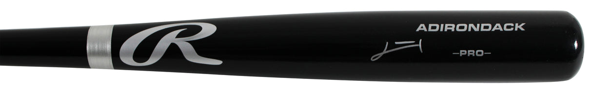 Rays Junior Caminero Authentic Signed Black Rawlings Adirondack Baseball Bat BAS