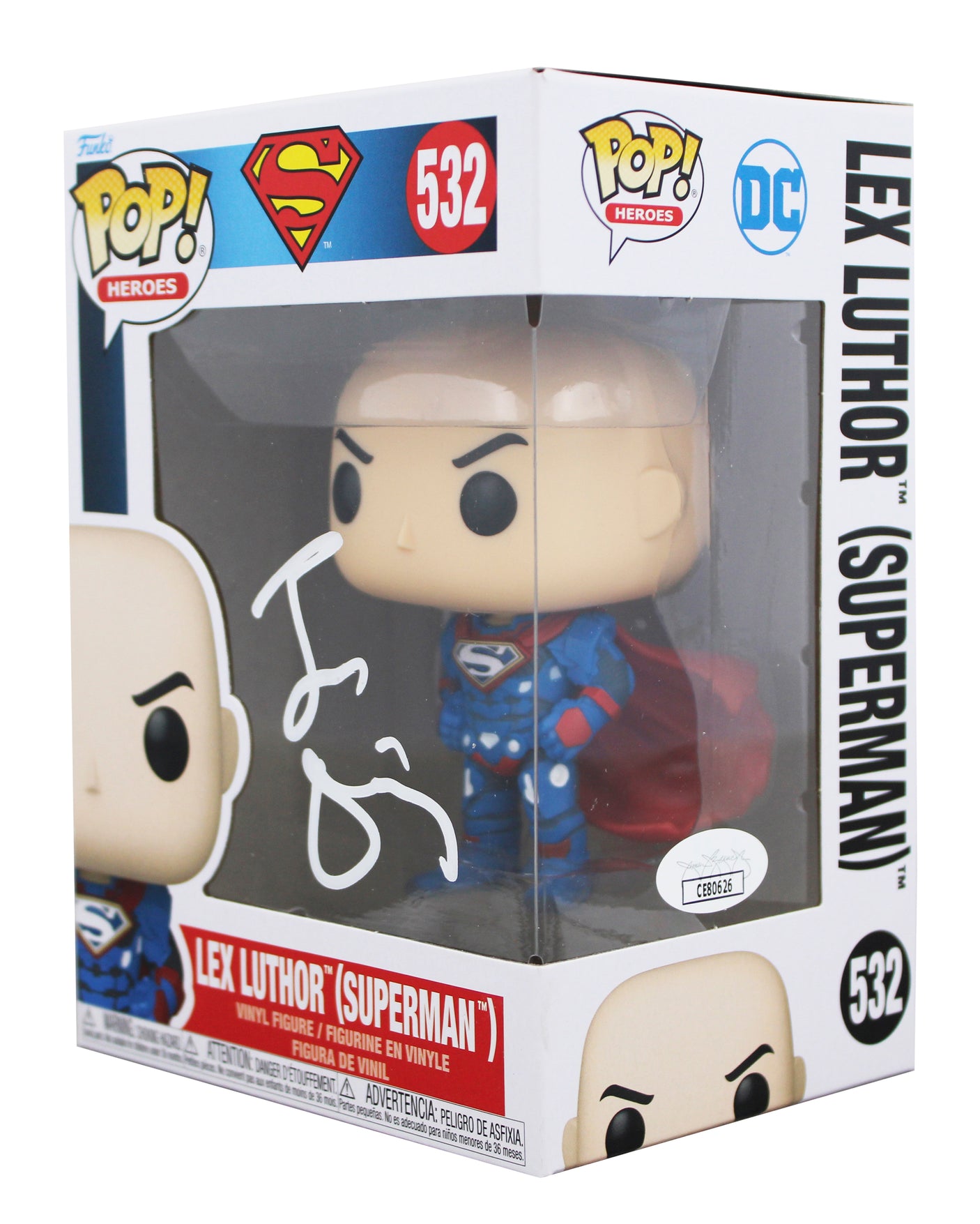 Jesse Eisenberg Superman Signed Lex Luthor #532 Funko Pop Vinyl Figure JSA