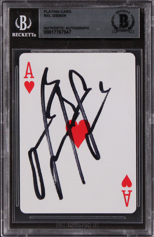 Mel Gibson Maverick Authentic Signed Ace Of Hearts Card BAS Slabbed 2