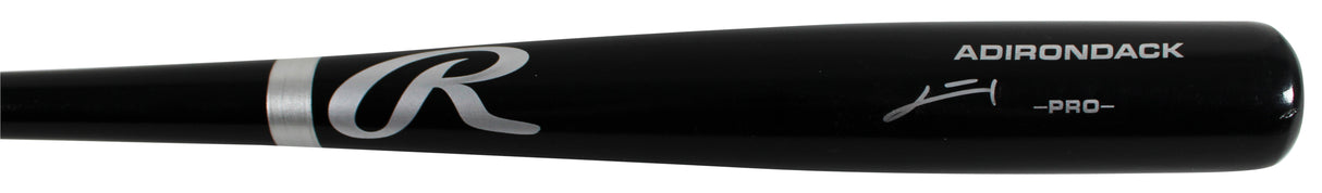 Rays Junior Caminero Signed Black Rawlings Adirondack Baseball Bat BAS #BX68764