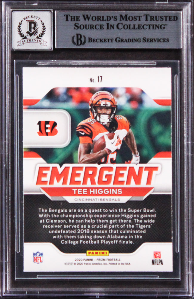 Tee Higgins Signed 2020 Panini Prizm Emergent #17 Rookie Card Auto 10! BAS Slab