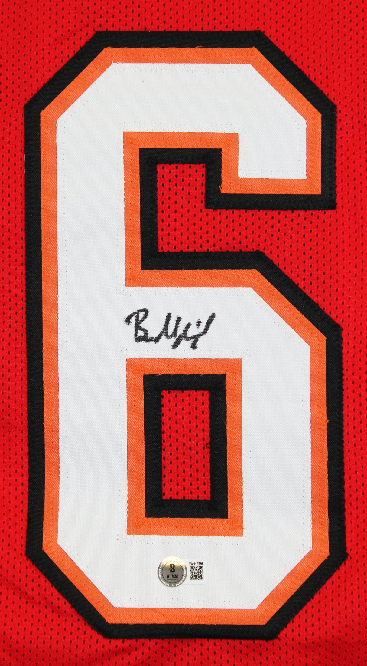 Baker Mayfield Authentic Signed Red Pro Style Jersey Autographed BAS Witnessed