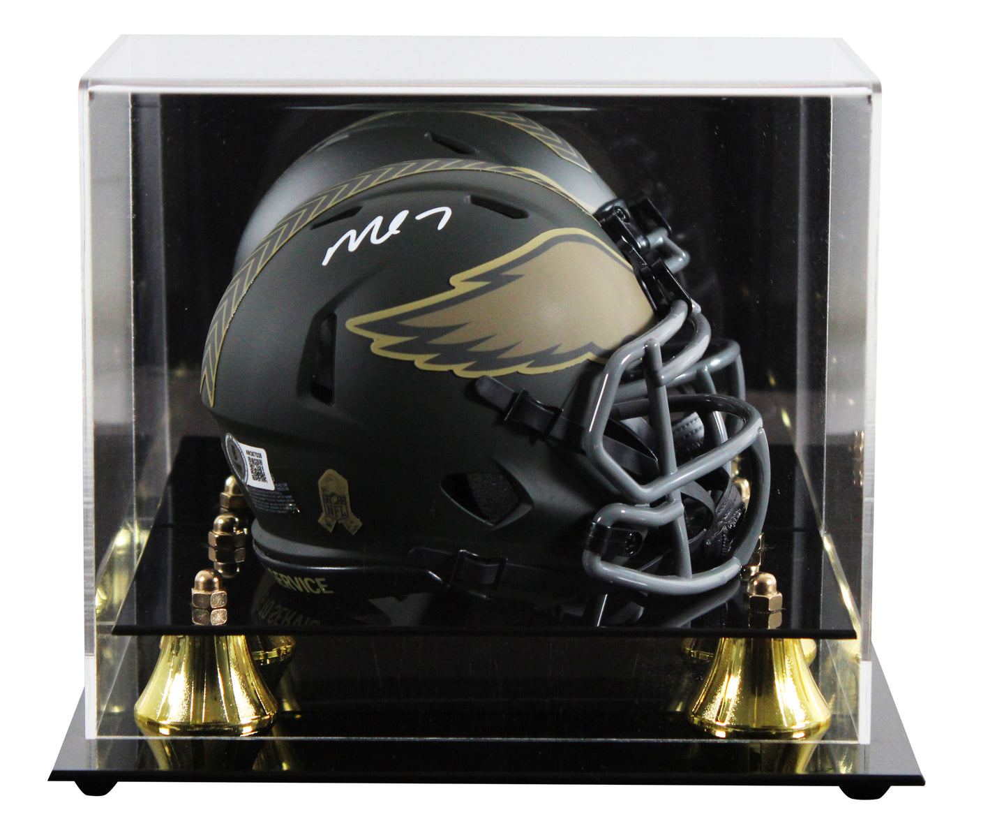 Eagles Michael Vick Signed Salute to Service IV Speed Mini Helmet W/ Case BAS W