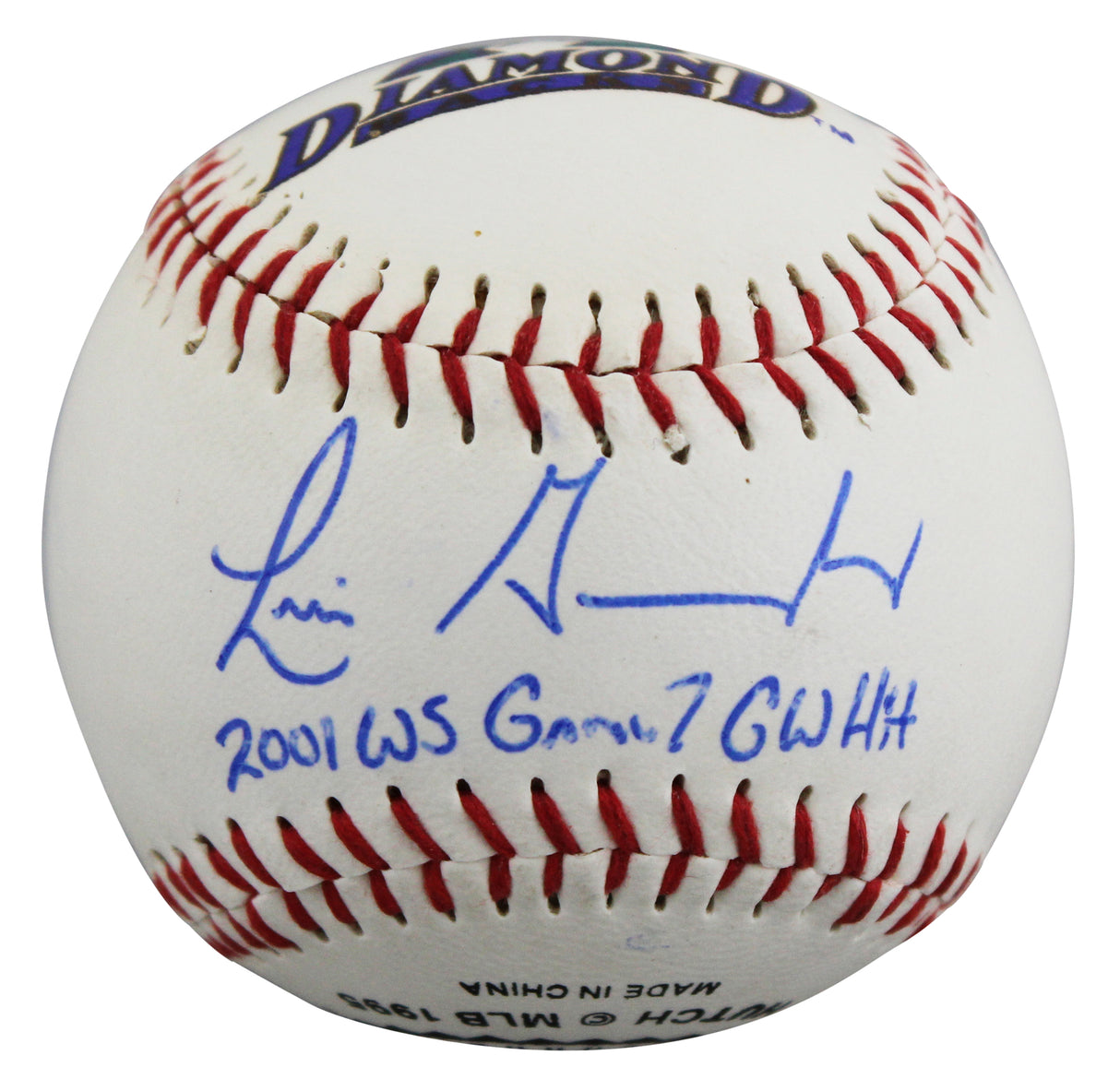 D-Backs Luis Gonzalez "2001 WS Game 7 GW Hit" Signed Hutch Baseball BAS #BX68745